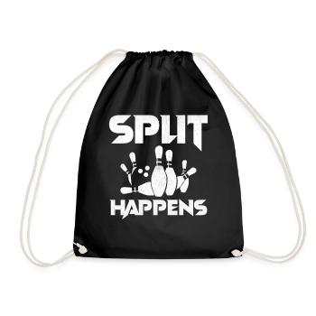 Bowling Smashing Pins - Split Happens - Turnbeutel - Schwarz - Vorne