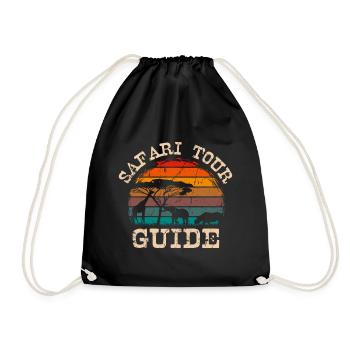 Vintage Safari Tour Guide Family Holiday Trip - Drawstring Bag - black - Front