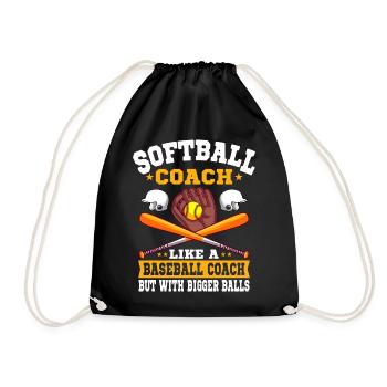Softball coach like a baseball coach - Drawstring Bag - black - Front