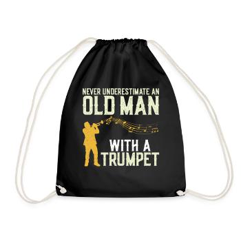 Trumpet Player Dad Father Retired - Turnbeutel - Schwarz - Vorne