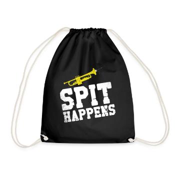 Trumpet Player Pun Vintage Spit - Drawstring Bag - black - Front