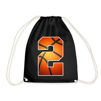 Kinder 2. Geburtstag Basketballspieler 2 Jahre alt - Turnbeutel - Schwarz - Vorne