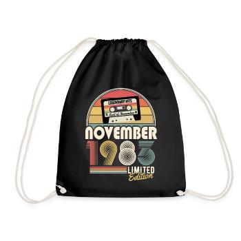 November 1983 Jahrgang Geburtstag Geschenk - Turnbeutel - Schwarz - Vorne