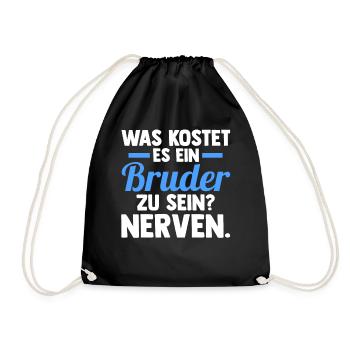 Geschwister Familie Brüder Bruder - Turnbeutel - Schwarz - Vorne