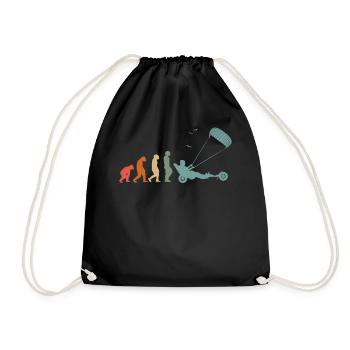 Strand-Kite Windracer Land-Kite Kite-Strandsegler - Turnbeutel - Schwarz - Vorne