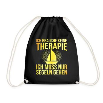 Segeln Therapie Spruch - Turnbeutel - Schwarz - Vorne