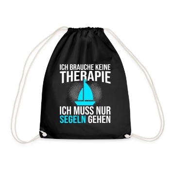 Segeln Therapie Spruch - Turnbeutel - Schwarz - Vorne