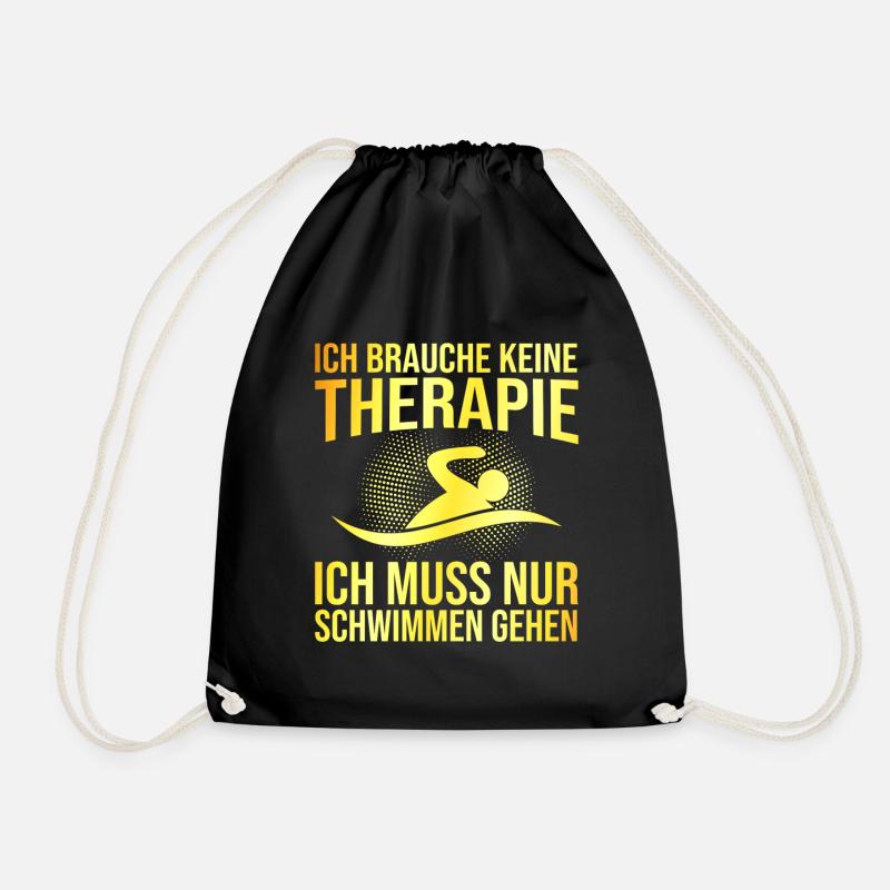 Schwimmen Therapie Spruch - Turnbeutel - Schwarz