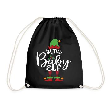 Bébé Elfe Mignon Drôle Costume de Noël assorti - Sac de sport léger - noir - Devant