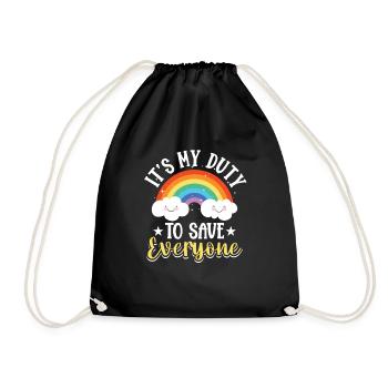 Life Social Services Civil servant - Drawstring Bag - black - Front
