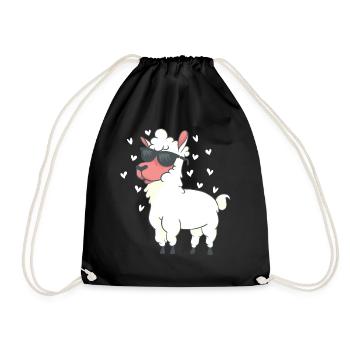 Cœurs de lama Alpaga - Alpaga Animal Llama Farmer - Sac de sport léger - noir - Devant
