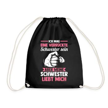 Geschwister Familie Schwestern Schwester - Turnbeutel - Schwarz - Vorne