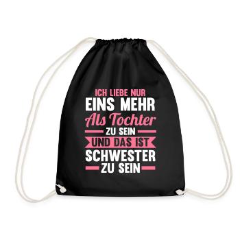 Geschwister Familie Schwestern Schwester - Turnbeutel - Schwarz - Vorne