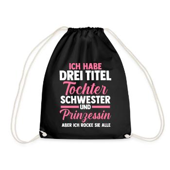 Geschwister Familie Schwestern Schwester - Turnbeutel - Schwarz - Vorne