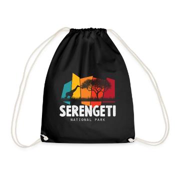 Serengeti-Safari-Nationalpark Afrika Savanne Giraf - Turnbeutel - Schwarz - Vorne