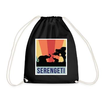 Elefanten-Safari-Nationalpark Serengeti Souvenir A - Turnbeutel - Schwarz - Vorne