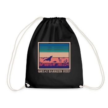 Coral Reef Australia Great Barrier Reef Diving - Drawstring Bag - black - Front