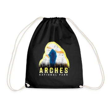 Canyon Camping Arches National Park Souvenir Moab U - Drawstring Bag - black - Front