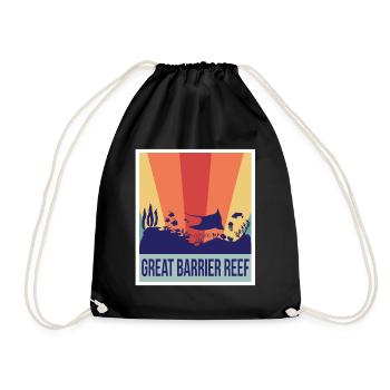 Tauchen Great Barrier Reef Souvenir Australien Tau - Turnbeutel - Schwarz - Vorne