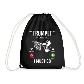 Trumpet Player Phone Display - Drawstring Bag - black - Front