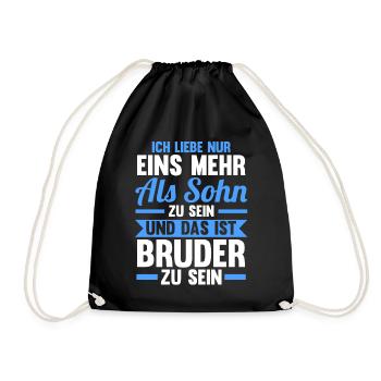 Geschwister Familie Brüder Bruder - Turnbeutel - Schwarz - Vorne