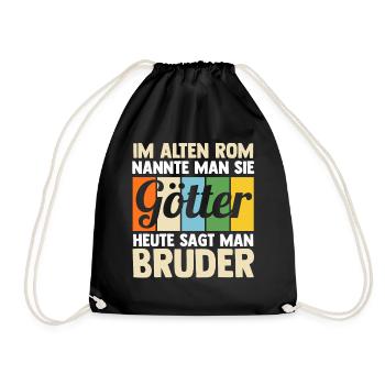 Geschwister Familie Brüder Bruder - Turnbeutel - Schwarz - Vorne