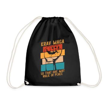Krav Maga So That One Martial Arts Retro Fighter - Drawstring Bag - black - Front