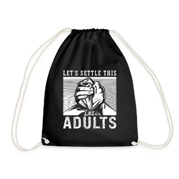Arm Wrestling Let's Settle Like Arm Sport Wrestler - Drawstring Bag - black - Front