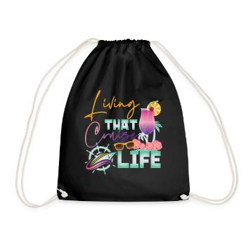 Cruise Ship Vacation Living That - Drawstring Bag - black - Front
