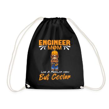 Engineer Mom Like A Regualr Mom But Cooler - Drawstring Bag - black - Front