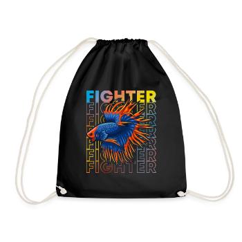 Betta Fish 80's Style Siamois Fighting Fish - Sac de sport léger - noir - Devant