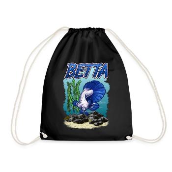 Betta Fischaquarium für Fischhalter - Turnbeutel - Schwarz - Vorne