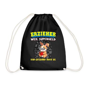 Erzieher Weil Superheld Kein Offizieller Beruf Ist - Turnbeutel - Schwarz - Vorne