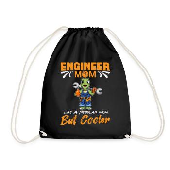 Engineer Mom Like A Regualr Mom But Cooler - Drawstring Bag - black - Front
