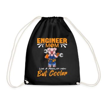 Maman ingénieure comme une maman Regualr mais plus cool - Sac de sport léger - noir - Devant