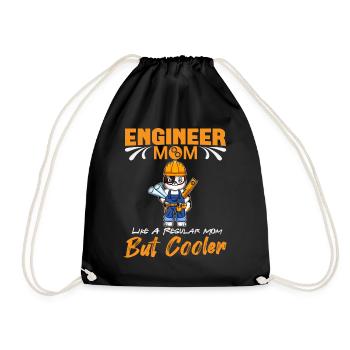 Maman ingénieure comme une maman Regualr mais plus cool - Sac de sport léger - noir - Devant