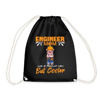 Engineer Mom Like A Regualr Mom But Cooler - Drawstring Bag - black - Front