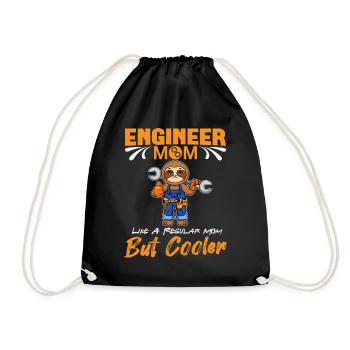 Engineer Mom Like A Regualr Mom But Cooler - Drawstring Bag - black - Front