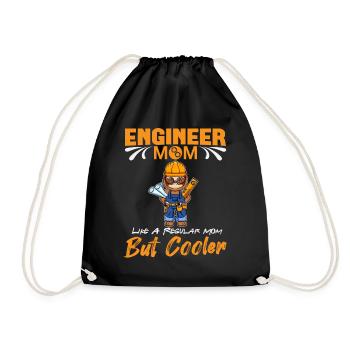 Engineer Mom Like A Regualr Mom But Cooler - Drawstring Bag - black - Front