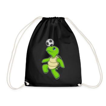 Turtle Football Player Football - Drawstring Bag - black - Front