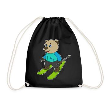 Bear Skier Skier Skier - Sac de sport léger - noir - Devant