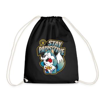 Gaming - Dog gaming stay pawsitive - Drawstring Bag - black - Front