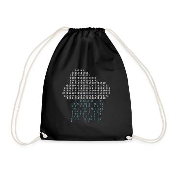 Programmer - binary code cloud rain - Drawstring Bag - black - Front