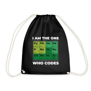 Programmer - I am the one who codes - Drawstring Bag - black - Front