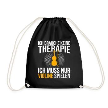 Violine Therapie Spruch - Turnbeutel - Schwarz - Vorne