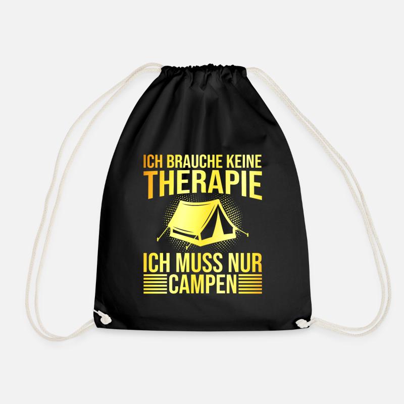 Campen Therapie Spruch - Turnbeutel - Schwarz
