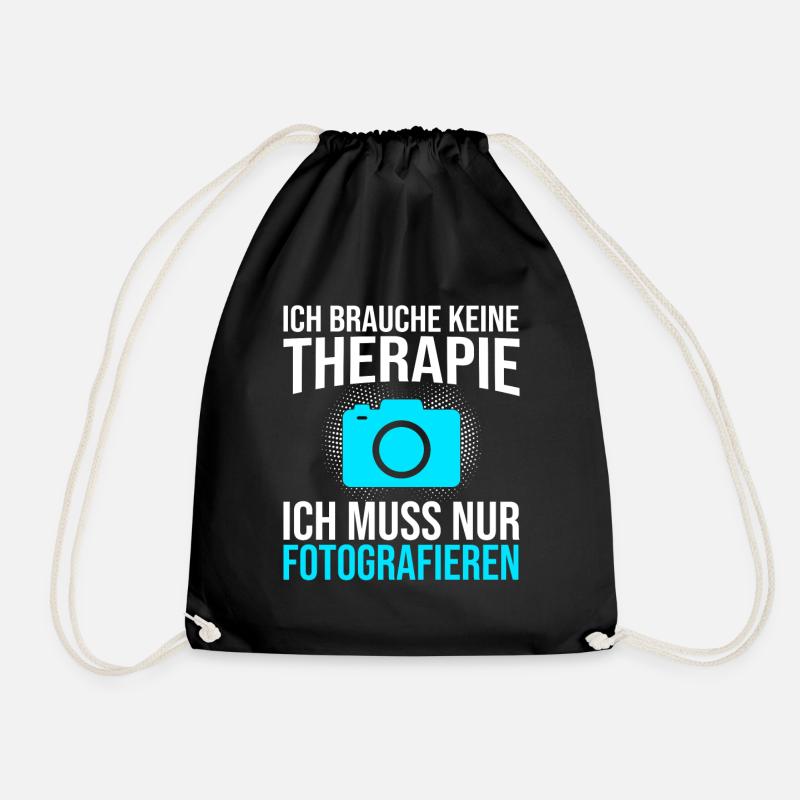 Fotografie Therapie Spruch - Turnbeutel - Schwarz