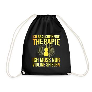 Violine Therapie Spruch - Turnbeutel - Schwarz - Vorne