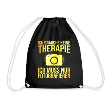 Fotografie Therapie Spruch - Turnbeutel - Schwarz - Vorne