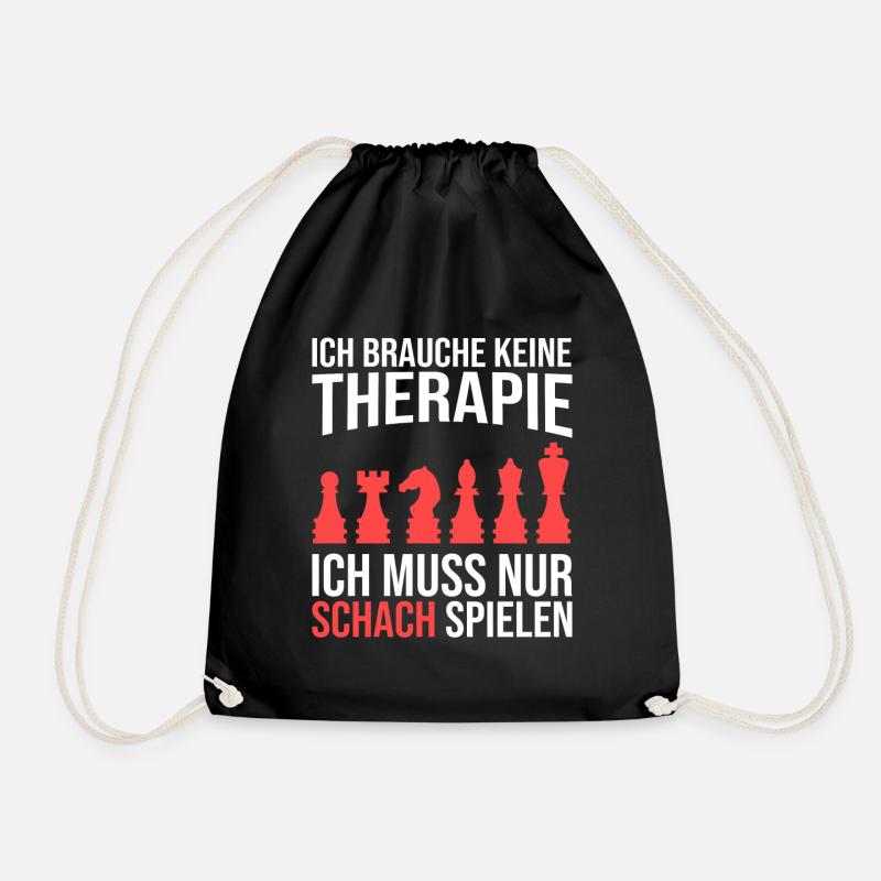 Schach Therapie Spruch - Turnbeutel - Schwarz